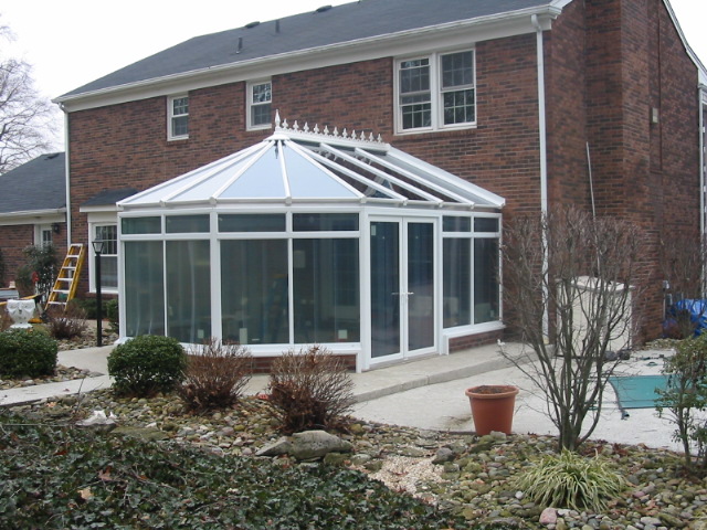 Victorian Conservatory Aluminum Glass Roof Design White with glass transoms