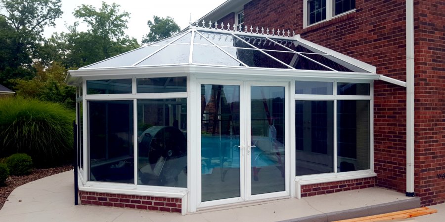 white glass roof victorian conservatory