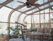 Curved Eave Wood Glass Roof Design Northern white pine interior with awning windows
