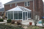 Victorian Conservatory Aluminum Glass Roof Design White with glass transoms