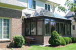 Georgian Conservatory Aluminum Glass Roof Design Bronze on brick basewall