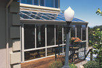Straight Eave Glass Aluminum Roof Design White with Glass Kickpanels-